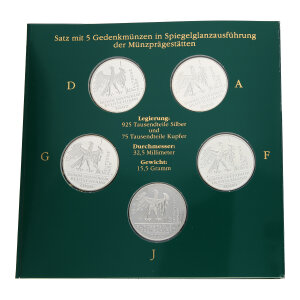 Silbermünzen Set "Zehn Jahre Deutsche...