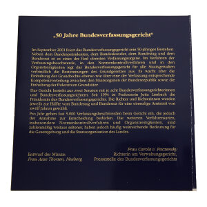 Silbermünzen Set "50 Jahre Bundesverfassungsgericht" 5 Stück Gedenkmünzen 925 Silber 77,5 Gramm SM-2026-96