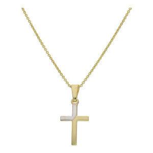 Bicolor Kreuz Kettenanhänger 925 Silber JL16-02-0865...