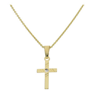 Kreuzanhänger Damen 925 Silber JL16-02-0870 gold...