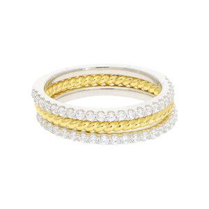 3-er Damenring 925 Silber JL16-07-0874 gold plattiert...