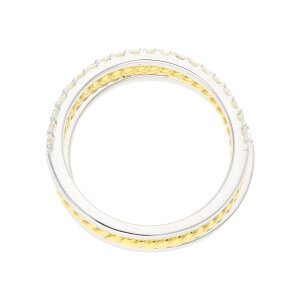 3-er Damenring 925 Silber JL16-07-0874 gold plattiert rhodiniert Zirkonia