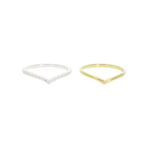2er Damen Ringset Bicolor 925 Silber JL16-07-0875 gold...