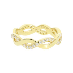 Gedrehter Damenring 925 Silber JL16-07-0879 gold...