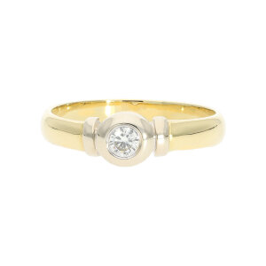 Diamantring Gold 750 massiv Brill. 0,14 carat Second Hand...