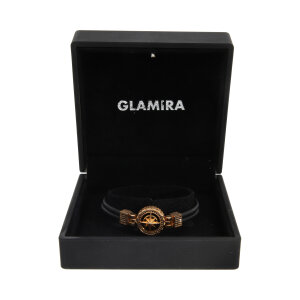 Armband Herren "Frog" Glamira Rotgold 750 Second Hand 125 Diamanten schwarz 25326293 getragen