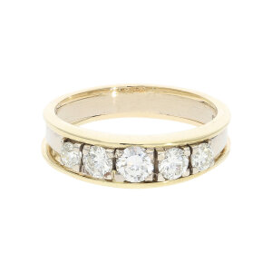 Diamantring 585 Gelb/Weißgold Brill. 0,87 Carat...