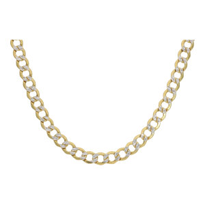 Goldkette 585 Bicolor Gelbgold Teil rhodiniert Second...