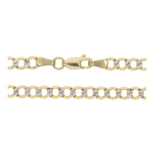 Goldkette 585 Bicolor Gelbgold Teil rhodiniert Second...