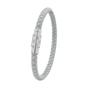 JOOP! Armband Herren 2100991 Edelstahl, Leder, Grau