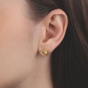 JOOP! Ohrstecker 2100960 Silber 925, Gold plattiert, Zirkonia, Herz, Beige