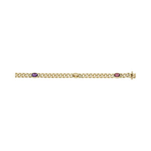 Damen Armband Massiv Gold 585 Panzer mit Edelsteine...