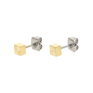 Boccia Ohrstecker 0518-04 Titan, Gold plattiert