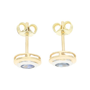 Damen Ohrstecker Saphir in Gold 585 Second Hand 253263...