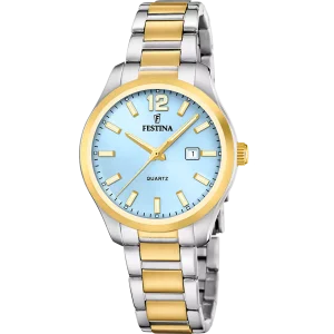 Festina Damen Uhr Bicolor, blau Zifferblatt, Quarz,...