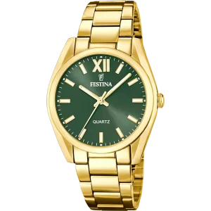 Festina Damen Uhr, Grünes Ziffernblatt, Quarz,...