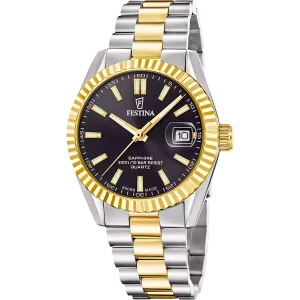 Festina Herren Uhr F20085/C Swiss Made Siilber,...