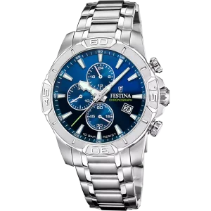 Festina Herren Uhr Chronograph F20704/4 Silber, Blau,...