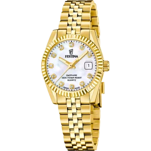Festina Uhr Swiss Made Classic Steel, Perlmutt...