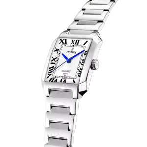 Festina Damen Armbanduhr, Silberfarben, Blau, Edelstahl,...