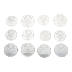 Silbermünzen Set 699 Gramm Olympiade Moskau 1980...