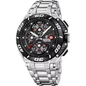 Festina Uhr Herren Chrono Bike F20754/6 Edelstahl, Schwarz