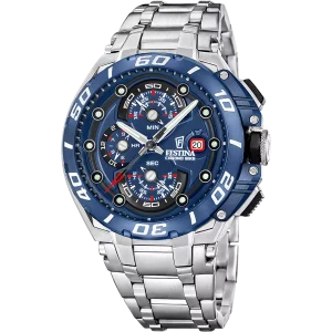 Festina Uhr Herren Chrono Bike F20754/4 Edelstahl, Blau
