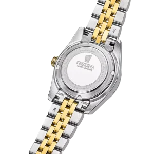 Festina Damenuhr Swiss Made Classic Steel F20088/1 Edelstahl, Gold plattiert, Bicolor, Perlmutt
