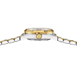 Festina Damenuhr Swiss Made Classic Steel F20088/1 Edelstahl, Gold plattiert, Bicolor, Perlmutt