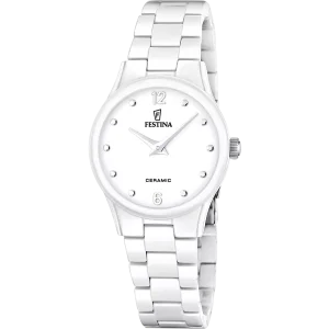 Festina Damenuhr F20751/1 Keramik, Weiß