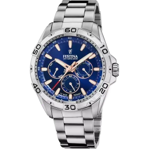 Festina Herrenuhr Chronograph F20623/2 Edelstahl, Blau