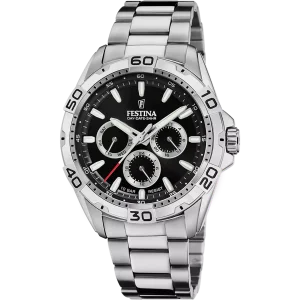 Festina Herrenuhr Chronograph F20623/4 Edelstahl Schwarz