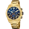 Festina Uhr Herren Timeless Chronograph F20684/2 Edelstahl, Gold plattiert, Blau