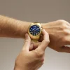 Festina Uhr Herren Timeless Chronograph F20684/2 Edelstahl, Gold plattiert, Blau