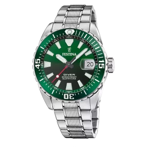 Festina Herren Taucheruhr F20669/2 Edelstahl, Grün