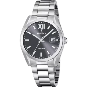Festina Uhr Herren Klassik F20707/3 Edelstahl, Grau