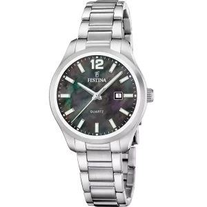 Festina Damen Armbanduhr F20737/7 Edelstahl, Schwarz