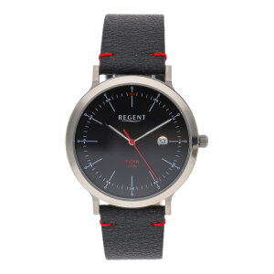 Armbanduhr Herren Quarz BA-703 Regent Titan veganes Leder