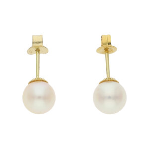 Ohrstecker Gold 585 Damen Akoya Zuchtperlen Second Hand...