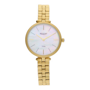 Regent Damen Armbanduhr Titan IP gold plattiert...