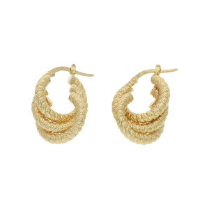 Ohrringe Damen Gold 585 Creolen dreifach Second Hand...
