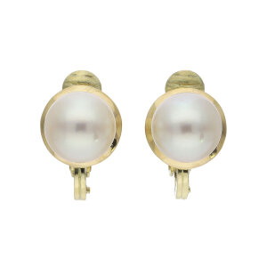 Ohrlips Gold 585 Akoya Perlen Second Hand 25326357...