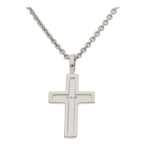 Kreuz Anhänger 925 Silber mattiert strukturiert...