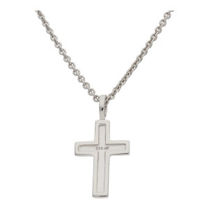 Kreuz Anhänger in 925 Silber rhodiniert...