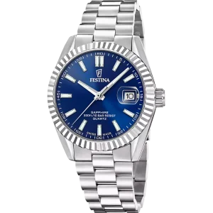 Festina Herrenuhr Swiss made F20084/B Edelstahl, Blau
