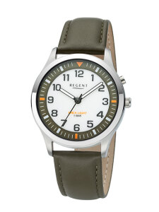 Regent Herren Armbanduhr F-1607 Leder, Edelstahl,...