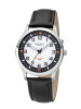 Regent Uhr Herren F-1608 Edelstahl, Leder, Weiß, Schwarz