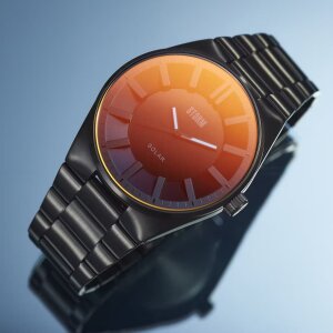 Storm Uhr Herren Solaron Slate Red 47562-SL-R Edelstahl, Schwarz, Rot