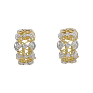 Damen Ohrringe Gold 750 mit Brillanten, bereits getragen,...