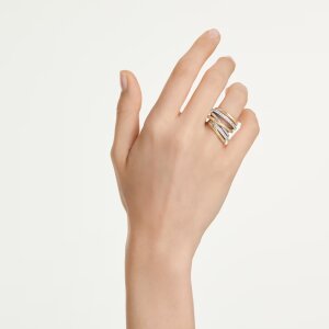Swarovski Ring Set Hyperbola Cocktailring 5740413 Rundschliff, Weiß, Metallmix, Größe 52
